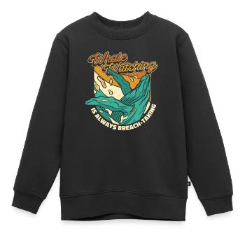 Whale Watching ist immer ein Durchbruchs-Whale - Kinder Premium Organic Sweatshirt - Schwarz - Vorne - AI Model Kid Female (0cm)