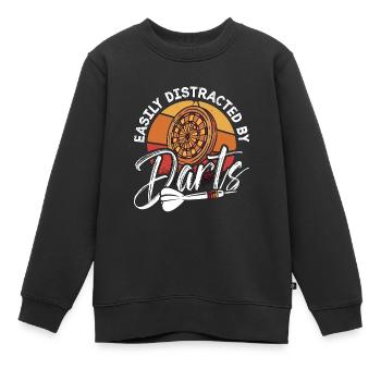 Fléchettes facilement distraites par Bullseye Dart Player - Sweat Premium enfant bio - noir - Devant - AI Model Kid Female (0cm)