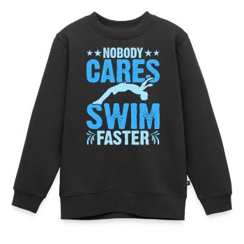 Schwimmen Schwimmer - Kinder Premium Organic Sweatshirt - Schwarz - Vorne - AI Model Kid Female (0cm)