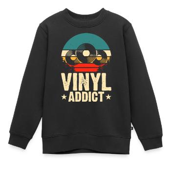 Vinyl Addict - Kinder Premium Organic Sweatshirt - Schwarz - Vorne - AI Model Kid Female (0cm)