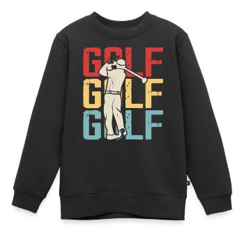 Golf Golfer - Kinder Premium Organic Sweatshirt - Schwarz - Vorne - AI Model Kid Female (0cm)