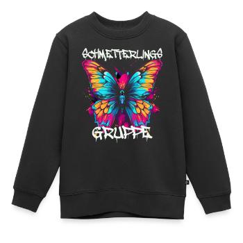 Schmetterlingsgruppe Kindergarten Gruppentier - Kinder Premium Organic Sweatshirt - Schwarz - Vorne - AI Model Kid Female (0cm)