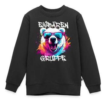 Graffiti Eisbärengruppe Kindergarten Gruppentier - Kinder Premium Organic Sweatshirt - Schwarz - Vorne - AI Model Kid Female (0cm)