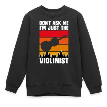 Violoniste violoniste - Sweat Premium enfant bio - noir - Devant - AI Model Kid Female (0cm)