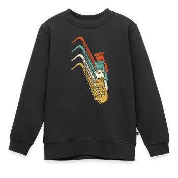 Saxophonist Saxist Sax I Vintage Saxophone - Kids Premium Organic Sweatshirt - black - Front - AI Model Kid Female (0cm)