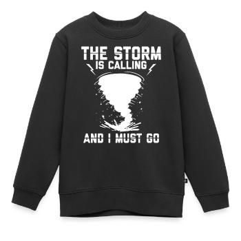 Sturmjäger Shirts | Unwetter Sturm Blitz Geschenke - Kinder Premium Organic Sweatshirt - Schwarz - Vorne - AI Model Kid Female (0cm)