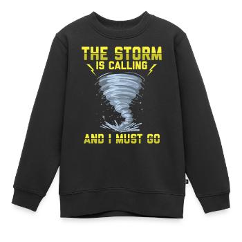 Sturmjäger Shirts | Unwetter Sturm Blitz Geschenke - Kinder Premium Organic Sweatshirt - Schwarz - Vorne - AI Model Kid Female (0cm)