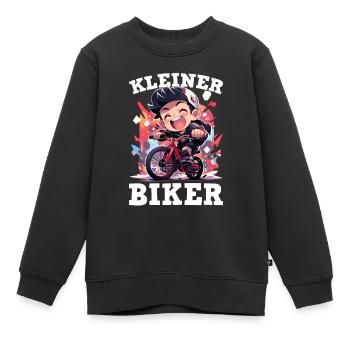 Biker Junge - Kinder Premium Organic Sweatshirt - Schwarz - Vorne - AI Model Kid Female (0cm)