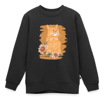 Miezekatze Kätzchen Hauskatze Katzenliebhaber - Kinder Premium Organic Sweatshirt - Schwarz - Vorne - AI Model Kid Female (0cm)