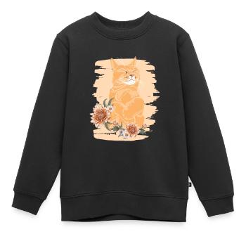 Miezekatze Kätzchen Hauskatze Katzenliebhaber - Kinder Premium Organic Sweatshirt - Schwarz - Vorne - AI Model Kid Female (0cm)