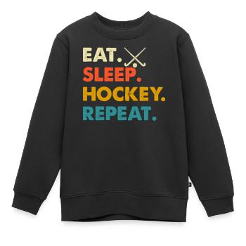 Hockey - Sweat Premium enfant bio - noir - Devant - AI Model Kid Female (0cm)