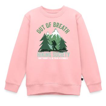 Out of Breath Hiking Society Funny Mountain Hiker - Kinder Premium Organic Sweatshirt - Rosa - Vorne - AI Model Kid Female (0cm)