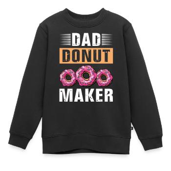 Papa Donut - Sweat Premium enfant bio - noir - Devant - AI Model Kid Female (0cm)
