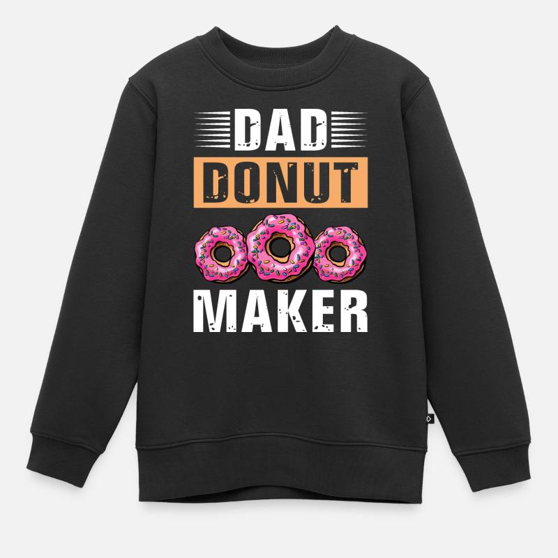 Papa Donut - Kinder Premium Organic Sweatshirt - Schwarz