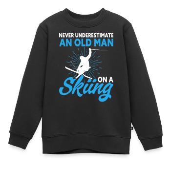 Ski Skifahren Skifahrer - Kinder Premium Organic Sweatshirt - Schwarz - Vorne - AI Model Kid Female (0cm)