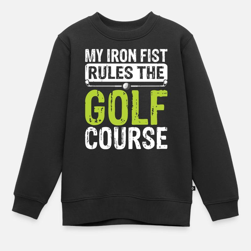 Golf Golfer - Kinder Premium Organic Sweatshirt - Schwarz