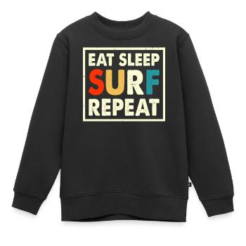 Surfeur - Sweat Premium enfant bio - noir - Devant - AI Model Kid Female (0cm)