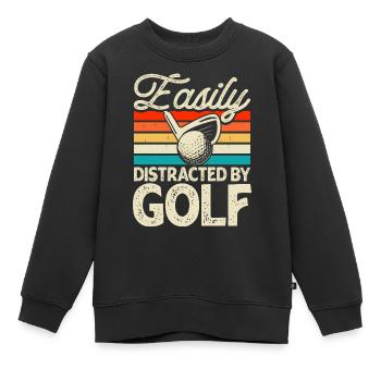 Golf Golfer - Kinder Premium Organic Sweatshirt - Schwarz - Vorne - AI Model Kid Female (0cm)