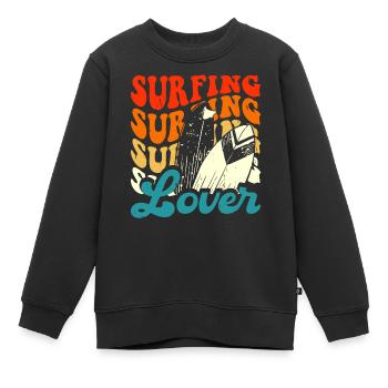 Surfeur - Sweat Premium enfant bio - noir - Devant - AI Model Kid Female (0cm)
