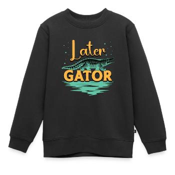 Alligator Hunting Later Gator Crocodile Hunting - Kinder Premium Organic Sweatshirt - Schwarz - Vorne - AI Model Kid Female (0cm)