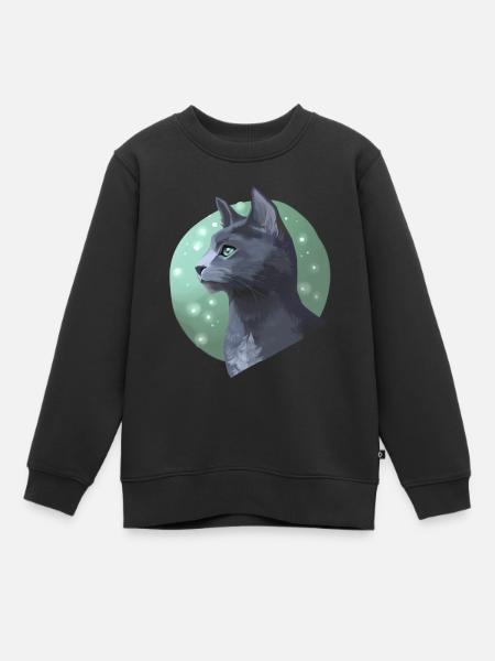 Needletail Nadelschweif Warrior Cats Graue Katze - Premium børne sweatshirt økologisk - sort
