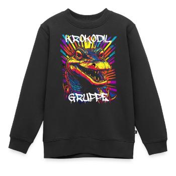 Graffiti Krokodilgruppe Kindergarten Gruppentier - Kinder Premium Organic Sweatshirt - Schwarz - Vorne - AI Model Kid Female (0cm)