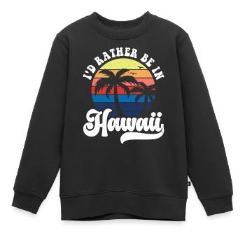 Hawaï - Sweat Premium enfant bio - noir - Devant - AI Model Kid Female (0cm)