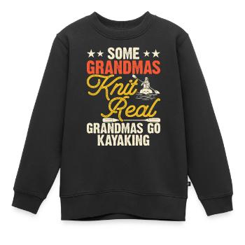 Kayak Kayaker Kayaker Granny - Sweat Premium enfant bio - noir - Devant - AI Model Kid Female (0cm)