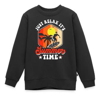 Surfeur - Sweat Premium enfant bio - noir - Devant - AI Model Kid Female (0cm)