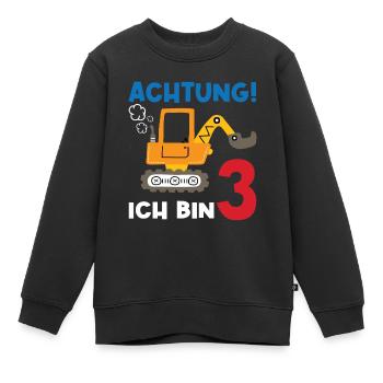 Achtung Ich bin Drei - Kinder Premium Organic Sweatshirt - Schwarz - Vorne - AI Model Kid Female (0cm)
