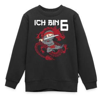 Achtung Ich bin Sechs - Kinder Premium Organic Sweatshirt - Schwarz - Vorne - AI Model Kid Female (0cm)