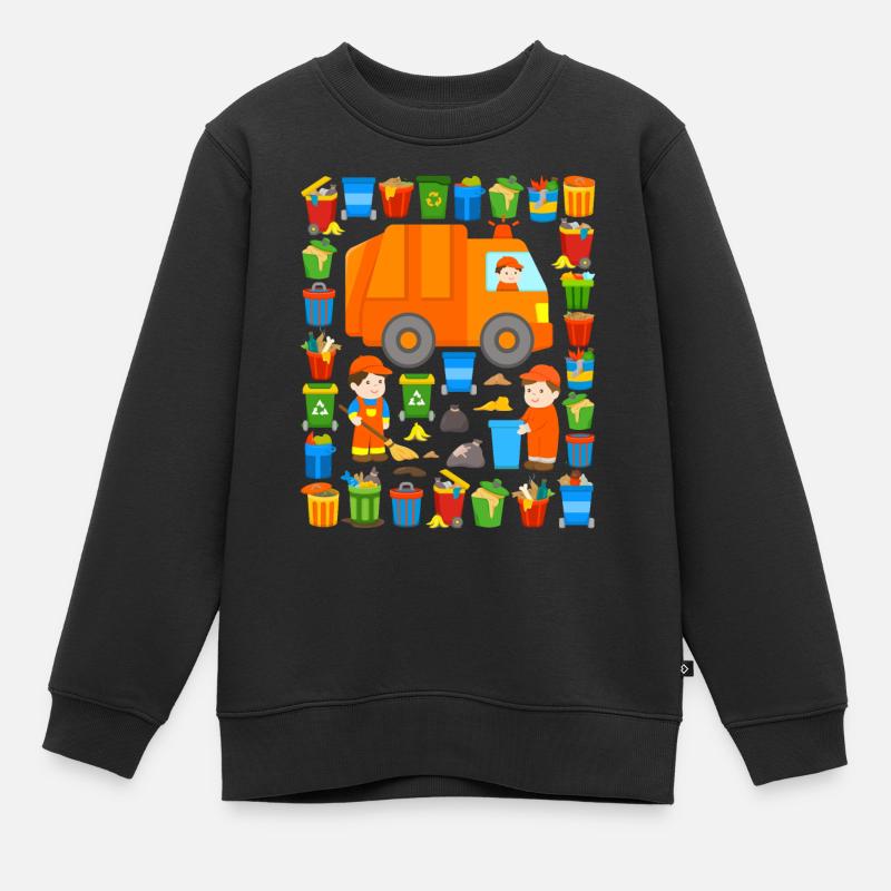 Müllabfuhr - Kinder Premium Organic Sweatshirt - Schwarz