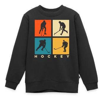 Hockey - Sweat Premium enfant bio - noir - Devant - AI Model Kid Female (0cm)