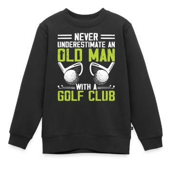 Golf Golfer - Kinder Premium Organic Sweatshirt - Schwarz - Vorne - AI Model Kid Female (0cm)