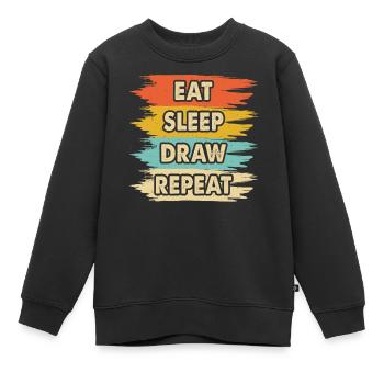 Zeichnen Malen - Kinder Premium Organic Sweatshirt - Schwarz - Vorne - AI Model Kid Female (0cm)
