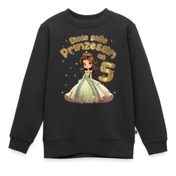 Diese kleine Prinzessin ist 5 - 5. Geburtstag - Kinder Premium Organic Sweatshirt - Schwarz - Vorne - AI Model Kid Female (0cm)