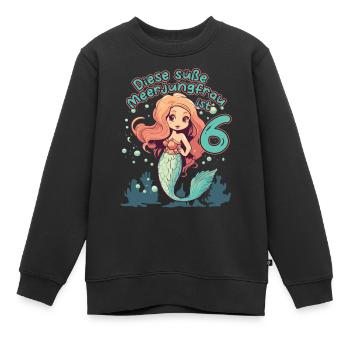 Diese kleine Meerjungfrau ist 6 - 6. Geburtstag - Kinder Premium Organic Sweatshirt - Schwarz - Vorne - AI Model Kid Female (0cm)