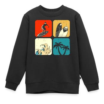 Surfeur - Sweat Premium enfant bio - noir - Devant - AI Model Kid Female (0cm)