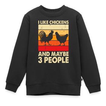 Poulets Poulet - Sweat Premium enfant bio - noir - Devant - AI Model Kid Female (0cm)