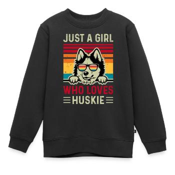 Husky - Kinder Premium Organic Sweatshirt - Schwarz - Vorne - AI Model Kid Female (0cm)