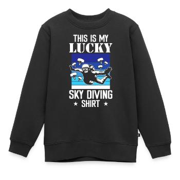 Parachutisme en parachute - Sweat Premium enfant bio - noir - Devant - AI Model Kid Female (0cm)