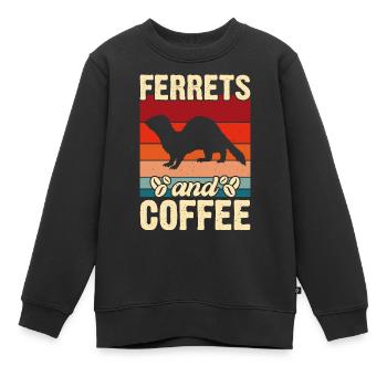 Frettchen - Kinder Premium Organic Sweatshirt - Schwarz - Vorne - AI Model Kid Female (0cm)