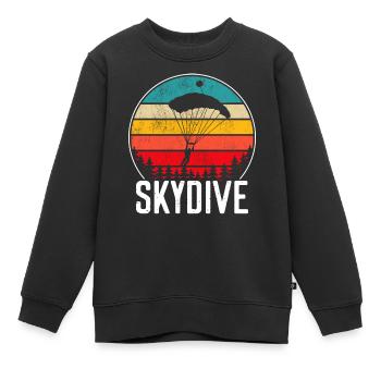 Parachutisme en parachute - Sweat Premium enfant bio - noir - Devant - AI Model Kid Female (0cm)