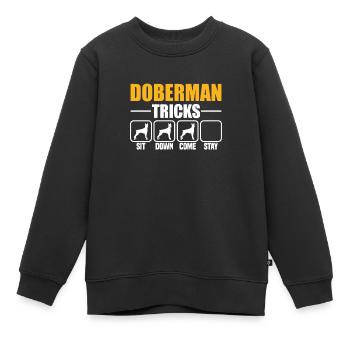 Doberman Tricks - Kinder Premium Organic Sweatshirt - Schwarz - Vorne - AI Model Kid Female (0cm)