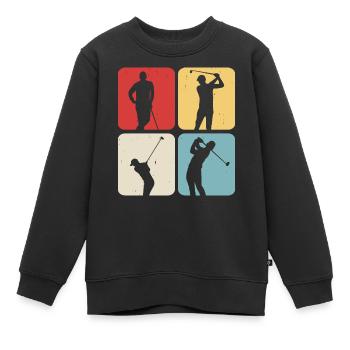Golf Golfer - Kinder Premium Organic Sweatshirt - Schwarz - Vorne - AI Model Kid Female (0cm)