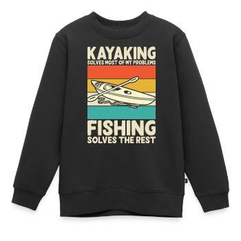 Kajak Kajakfahrer Kajaker - Kinder Premium Organic Sweatshirt - Schwarz - Vorne - AI Model Kid Female (0cm)