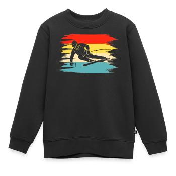 Ski Skifahren Skifahrer - Kinder Premium Organic Sweatshirt - Schwarz - Vorne - AI Model Kid Female (0cm)