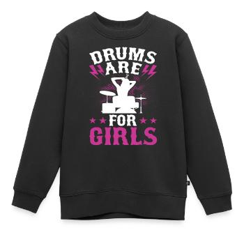Batterie Batteur Batteur - Sweat Premium enfant bio - noir - Devant - AI Model Kid Female (0cm)