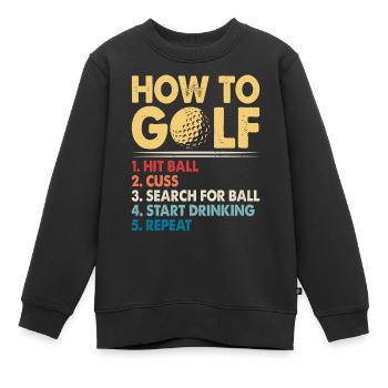Golf Golfer - Kinder Premium Organic Sweatshirt - Schwarz - Vorne - AI Model Kid Female (0cm)