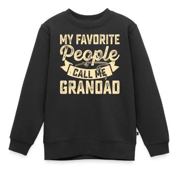 Grand-père Petit-fils Petite-fille - Sweat Premium enfant bio - noir - Devant - AI Model Kid Female (0cm)